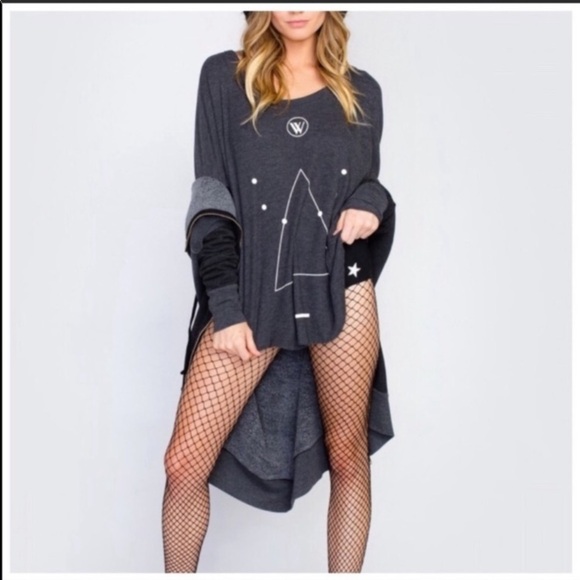 Wildfox Don't Tell Perry Thermal Gray Relaxed Tee Top XS - Picture 16 of 16